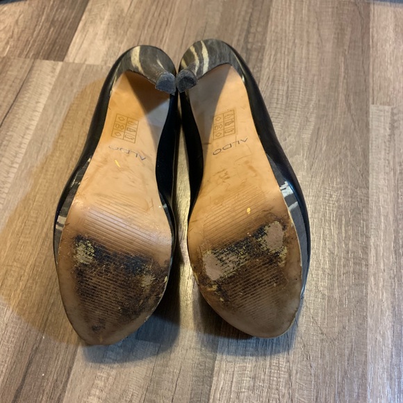 Aldo Peep Toe Black Platform Heels | Size 6 1/2 - Picture 4 of 5
